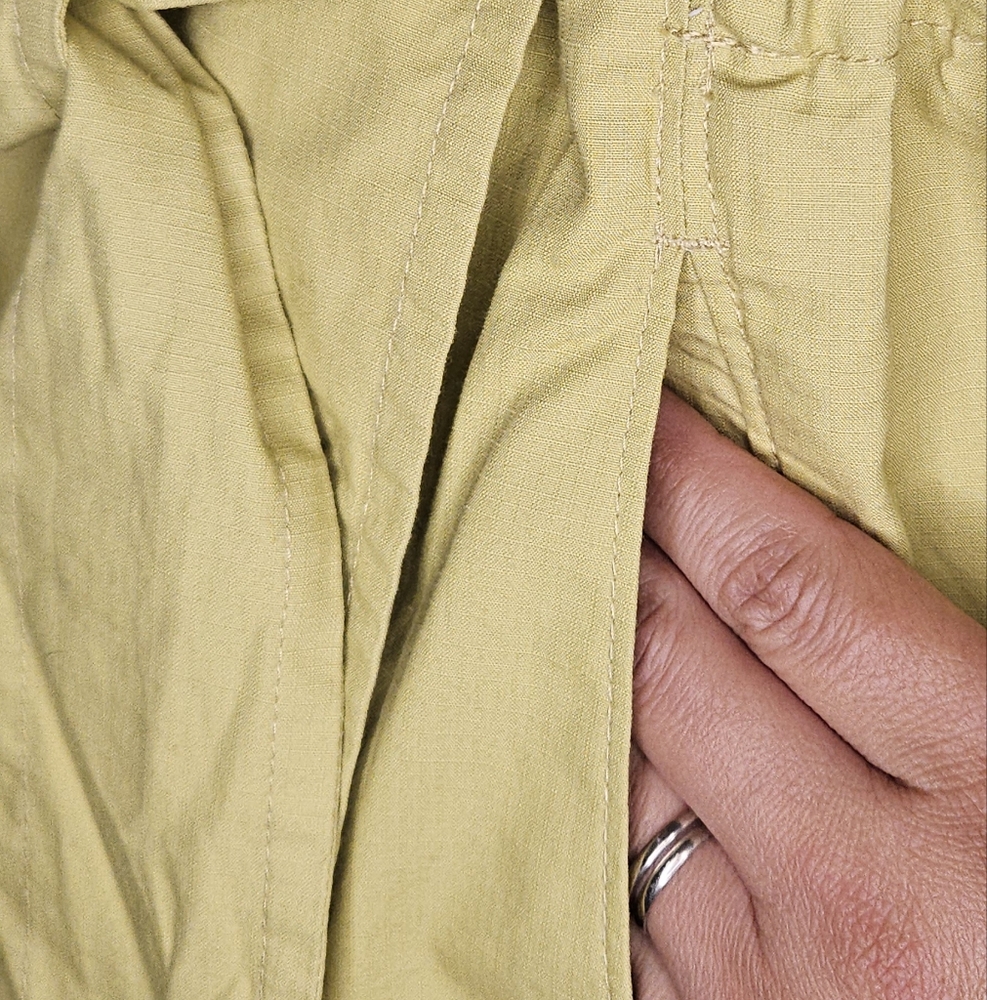 CAbi Safari Trench Dress Jacket Loquat Chartreuse Green Belted Midi - Picture 5 of 8
